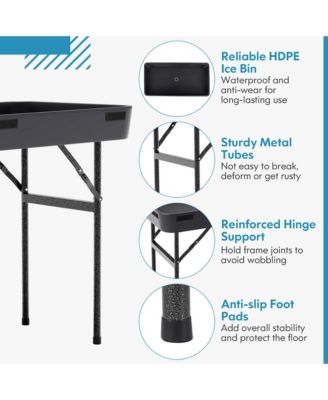 4 Foot Party Ice Folding Table Plastic with Matching Skirt