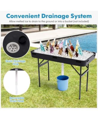 4 Foot Party Ice Folding Table Plastic with Matching Skirt