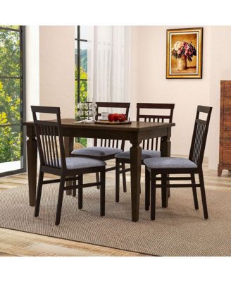 Upholstered Dining Chair Set of 4 Kitchen Armless Padded w/ Slanted Backrest