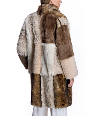 Women's Patchwork Shearling Coat