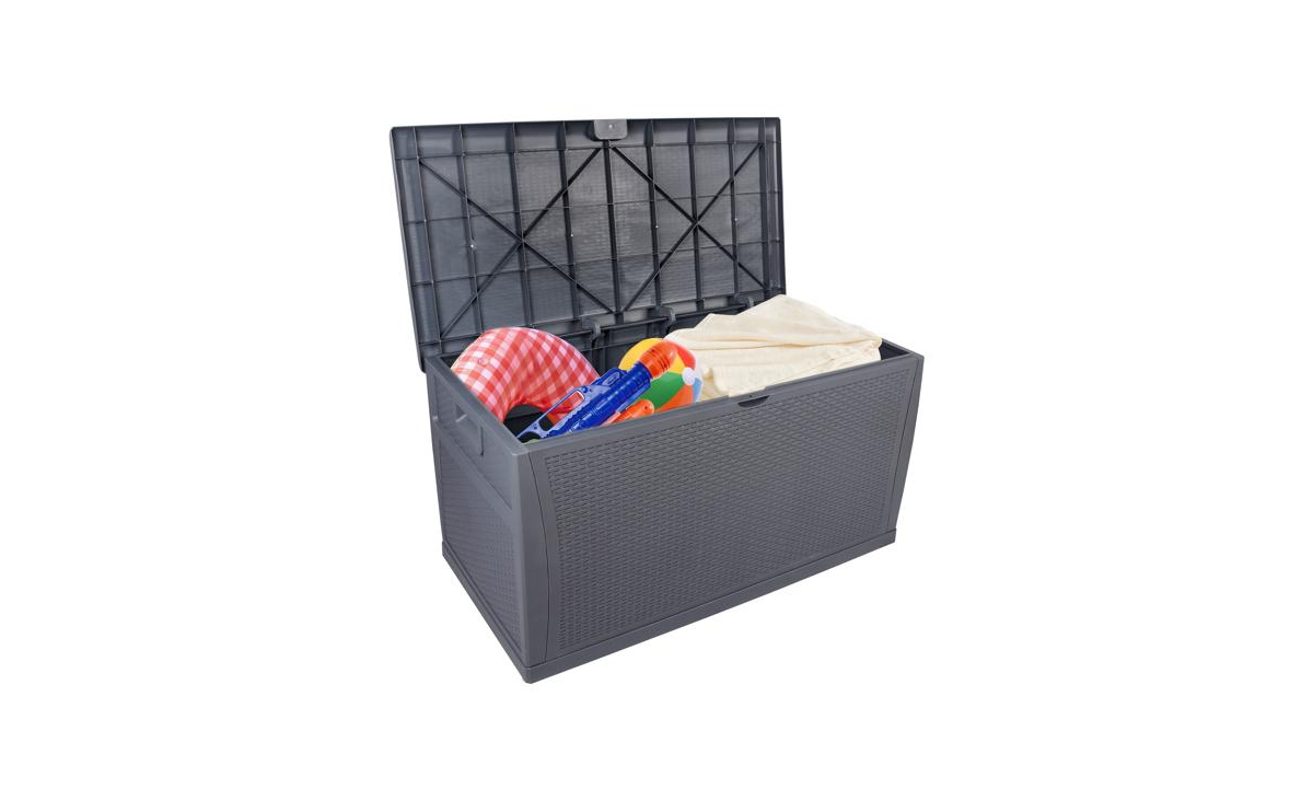 Slickblue Outdoor Garden Plastic Storage Deck Box - Lockable, Waterproof Chest