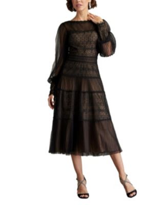 Women's Anaka Pleated Tulle Embroidered Midi Dress