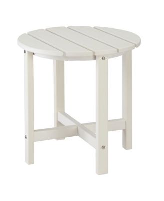 Round HDPE Side Table with Single Layer Design for Patio or Living Room