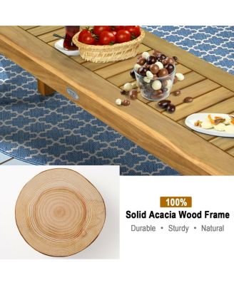 52 Inch Outdoor Acacia Wood Dining Bench Chair