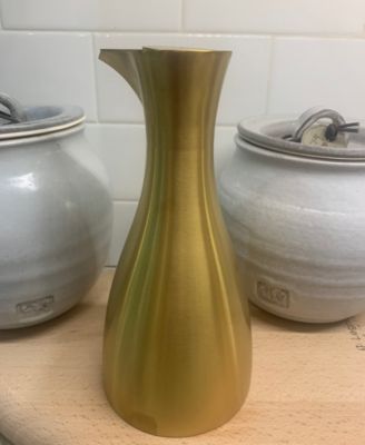 Stainless Steel 500 ml Olive Oil Cruet, Satin Gold Finish