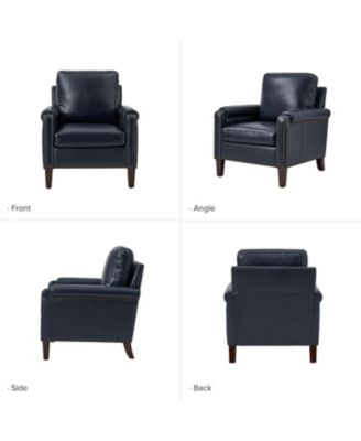 Kunz Transitional Genuine Leather Armchair with Removable Back Cushion