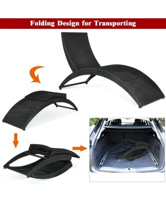 Foldable Patio Lounge Chair with Cushion for Backyard