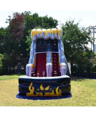 15  Flame Commercial Grade Water Slide with Splash Pool for Kids and Adults (with Blower), Outdoor Indoor, Wet Dry Use, Tall Inflatable