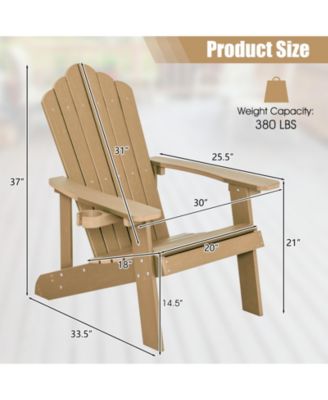 Weather Resistant HIPS Outdoor Adirondack Chair with Cup Holder