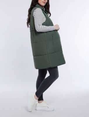 Women's Woven Full-Zip Sleeveless Quilted Puffer Vest - Motherhood Maternity