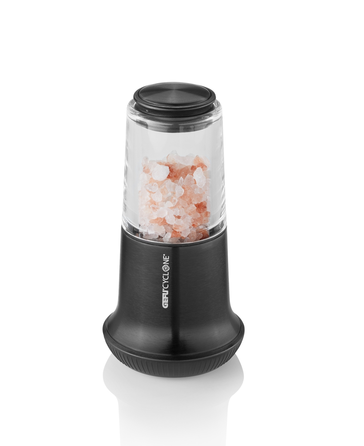 Gefu Stainless Steel With Ceramic Grinder Black Finish Small Salt Or Pepper Mill In Black