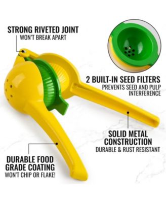 2-in-1 Metal Manual Lemon Squeezer – Sturdy Hand Juicer for Max Extraction