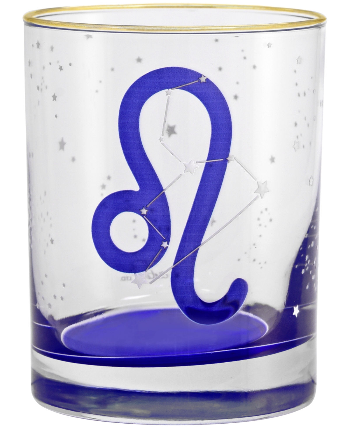 Culver Leo Zodiac Double Old-fashioned Glass, Set Of 2 In Blue