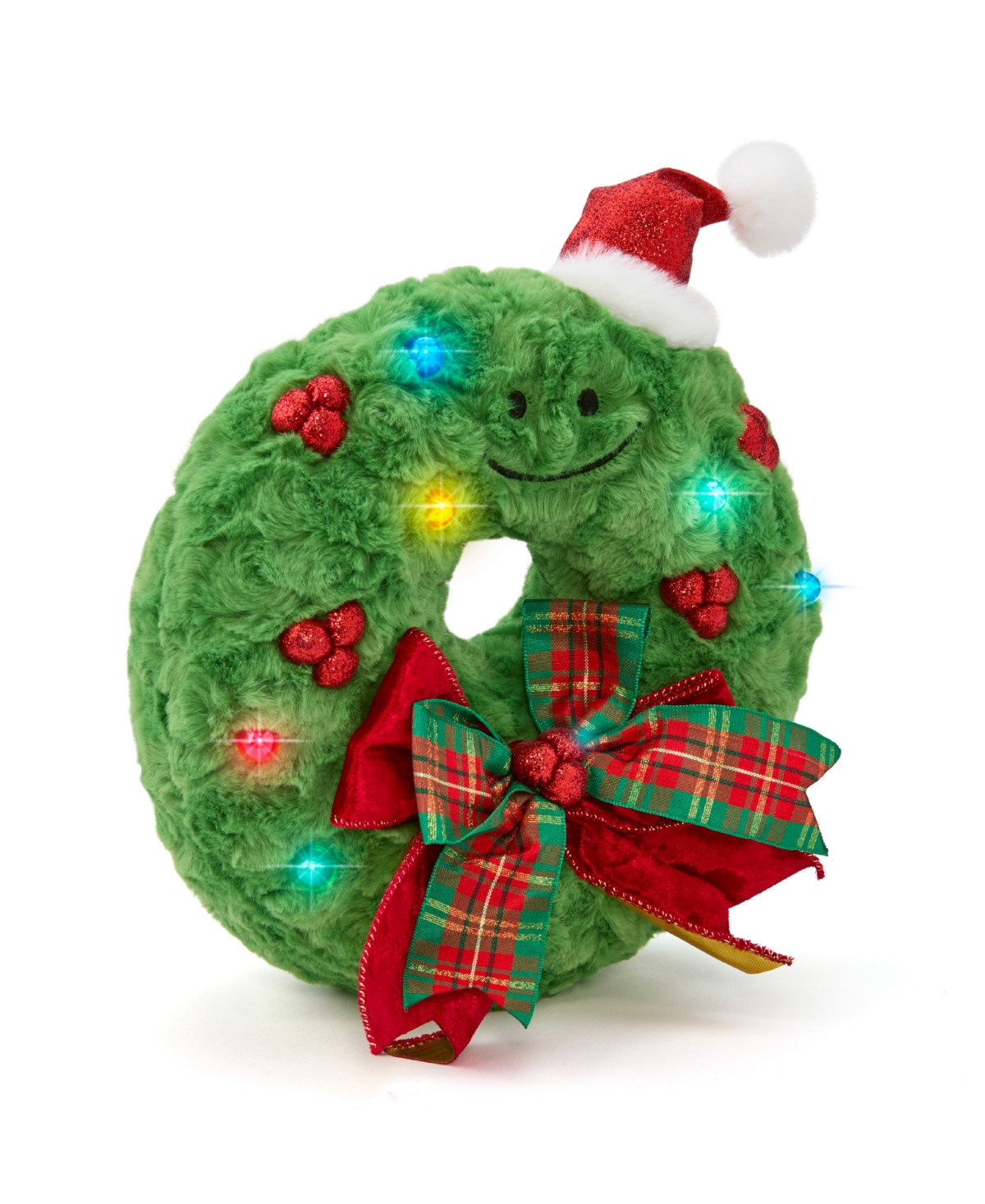 Geoffrey's Toy Box Kids' Star Brights 12" Led Light-up Plush Holiday Wreath Toy, Created For Macy's In No Color