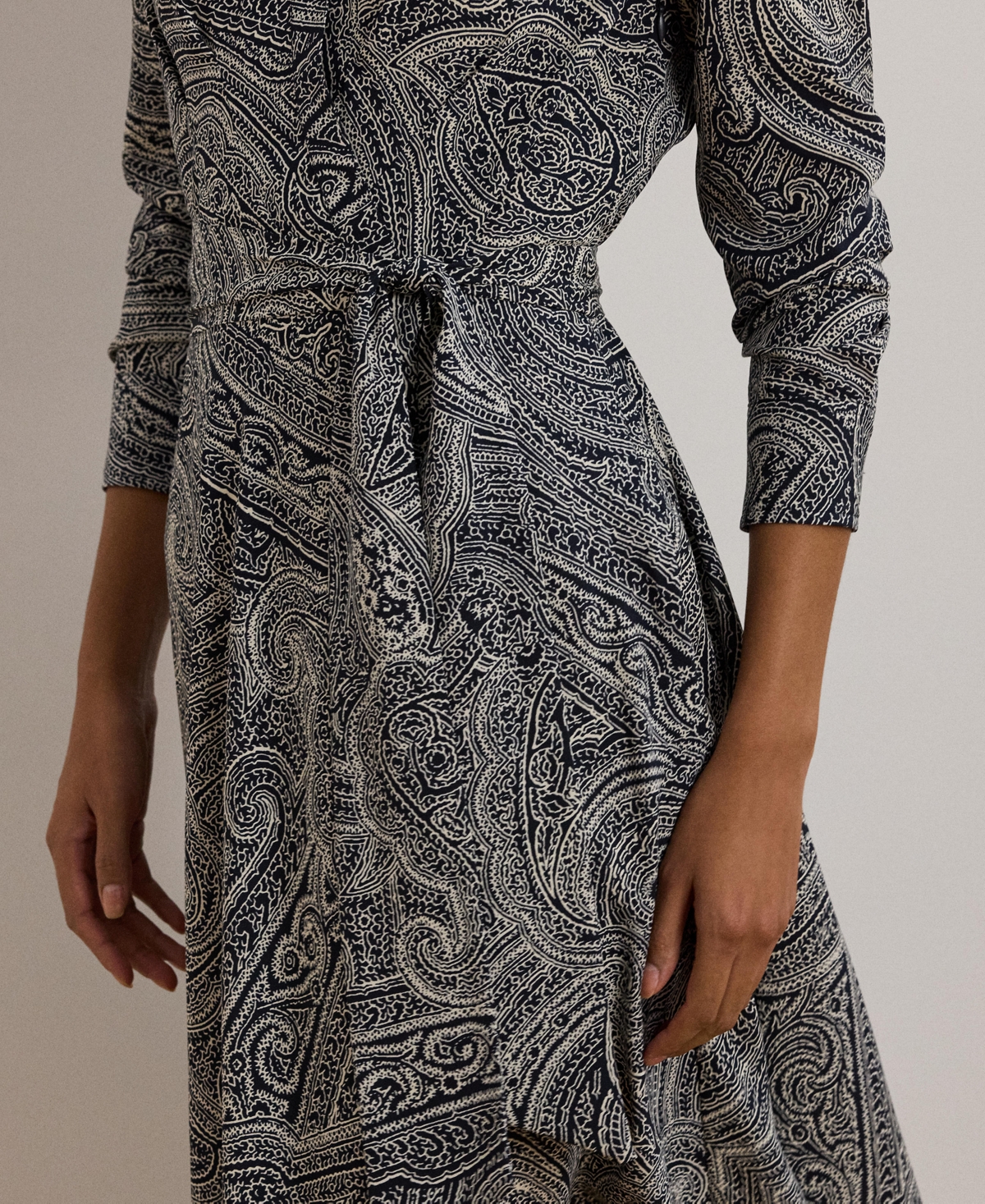 Lauren Ralph Lauren Women's Paisley Crepe Midi Dress -cream