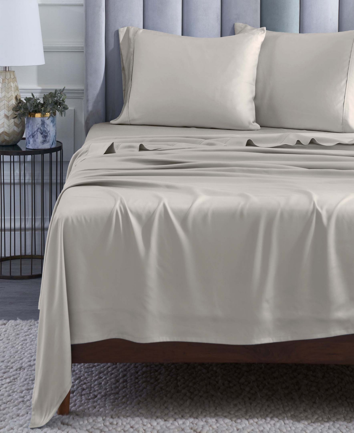 Superior Modal From Beechwood 400 Thread Count Lightweight Cooling Solid Deep Pocket Bed Sheet Set,