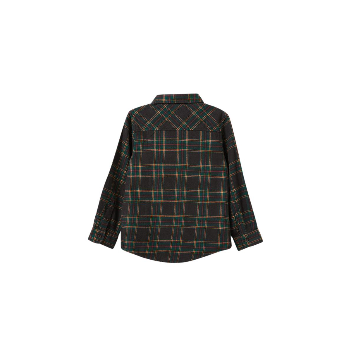 Cotton On Boys Little/Big Rugged Long Sleeve Shirt -pine tree green plaid
