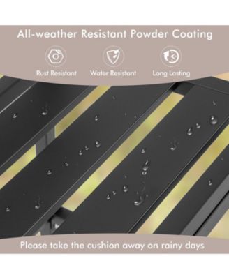 Set of 2 Patio Bar Chairs with Detachable Cushion and Footrest