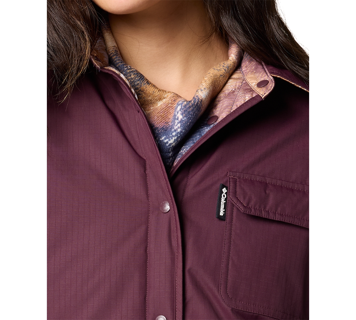 COLUMBIA WOMEN'S LONGHORN RIDGE REVERSIBLE SHIRT JACKET 