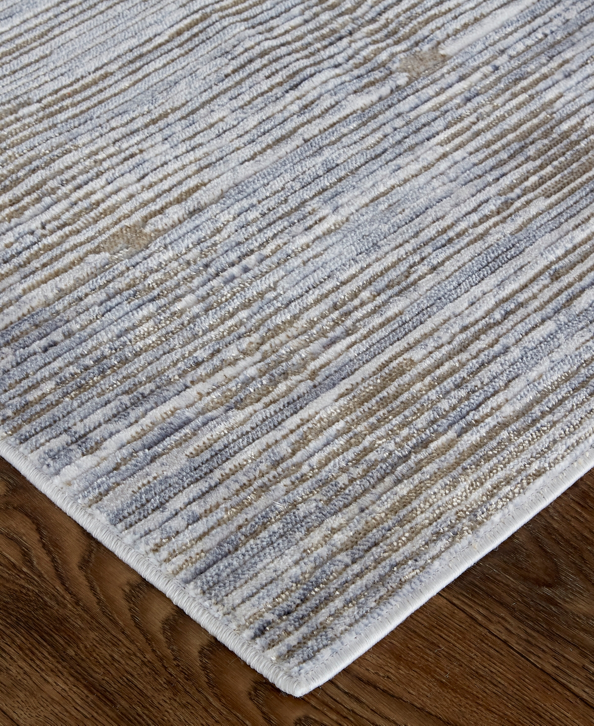 Shop Feizy Laina 39gaf 3'x8' Runner Area Rug In Taupe,gray