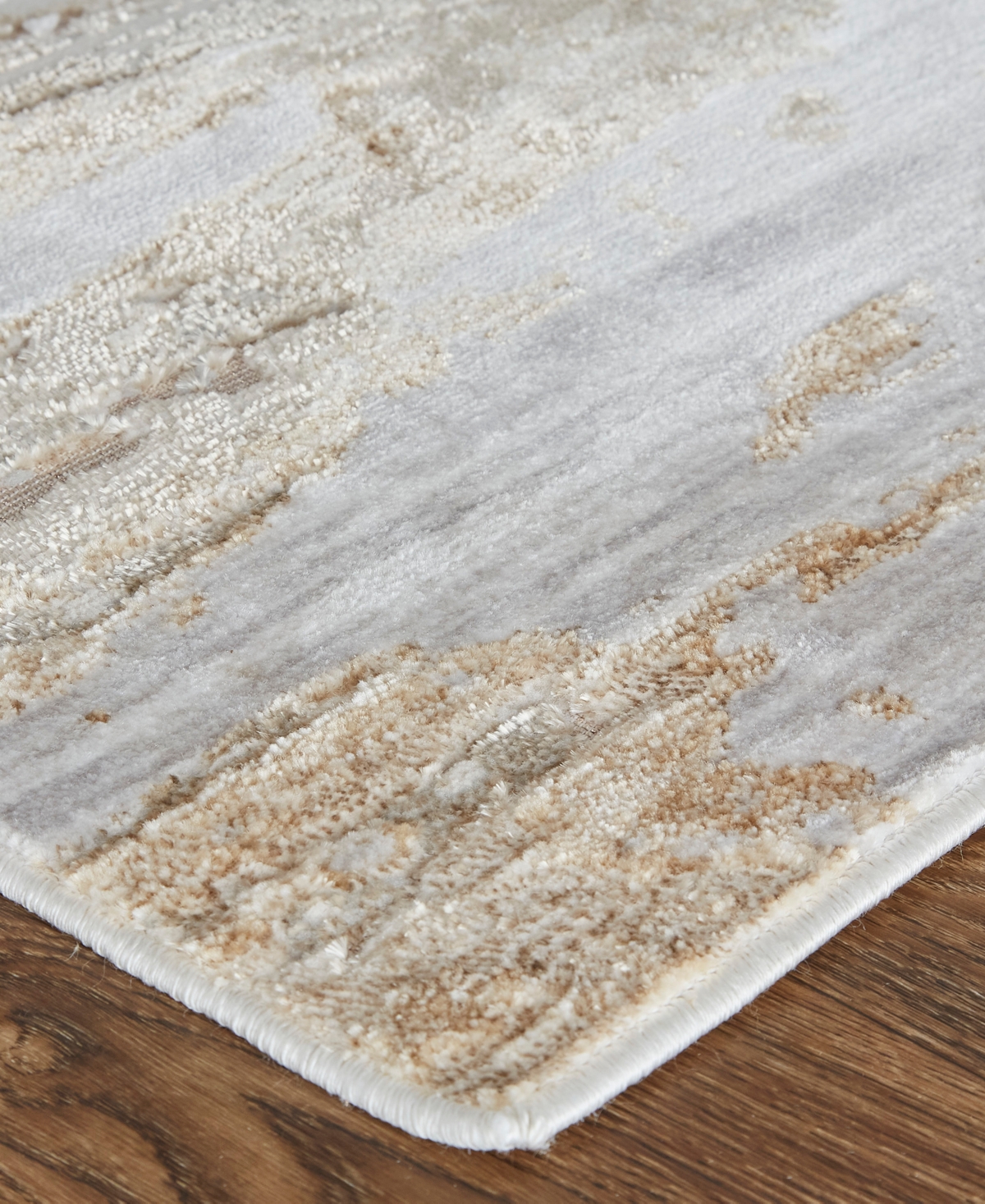 Feizy Laina 39g5f 3'x8' Runner Area Rug In Tan,ivory