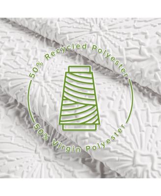 Starburst Water Repellent Crinkle Shower Curtain with Snap-in Liner and Hooks Set, 71"X72"