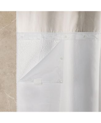 Starburst Water Repellent Crinkle Shower Curtain with Snap-in Liner and Hooks Set, 71"X72"