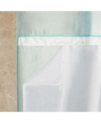 Starburst Water Repellent Crinkle Shower Curtain with Snap-in Liner and Hooks Set, 71"X72"