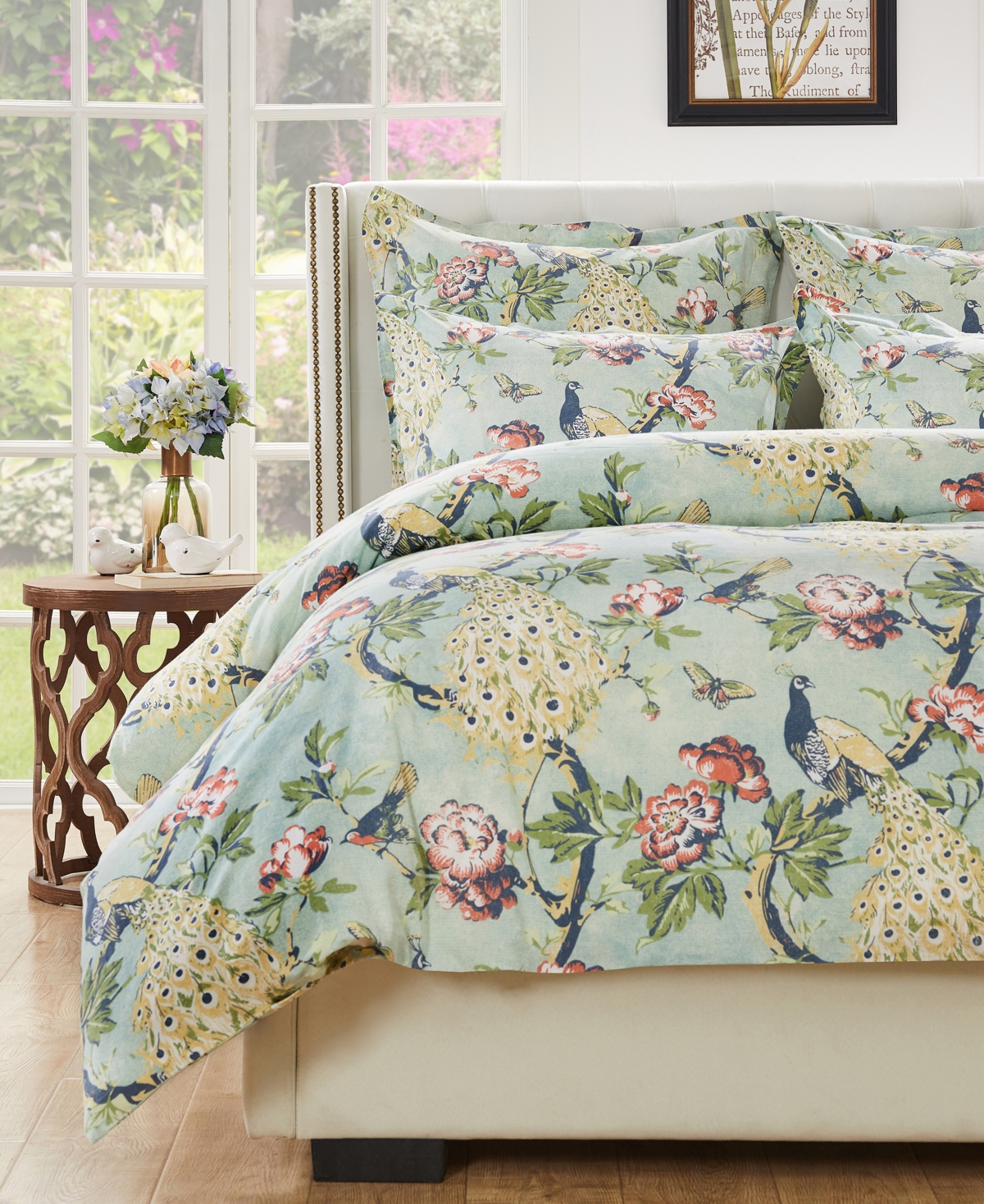 Greenland Home Fashions Pavona 3-pc. Duvet Cover Set, Full/queen In Jade