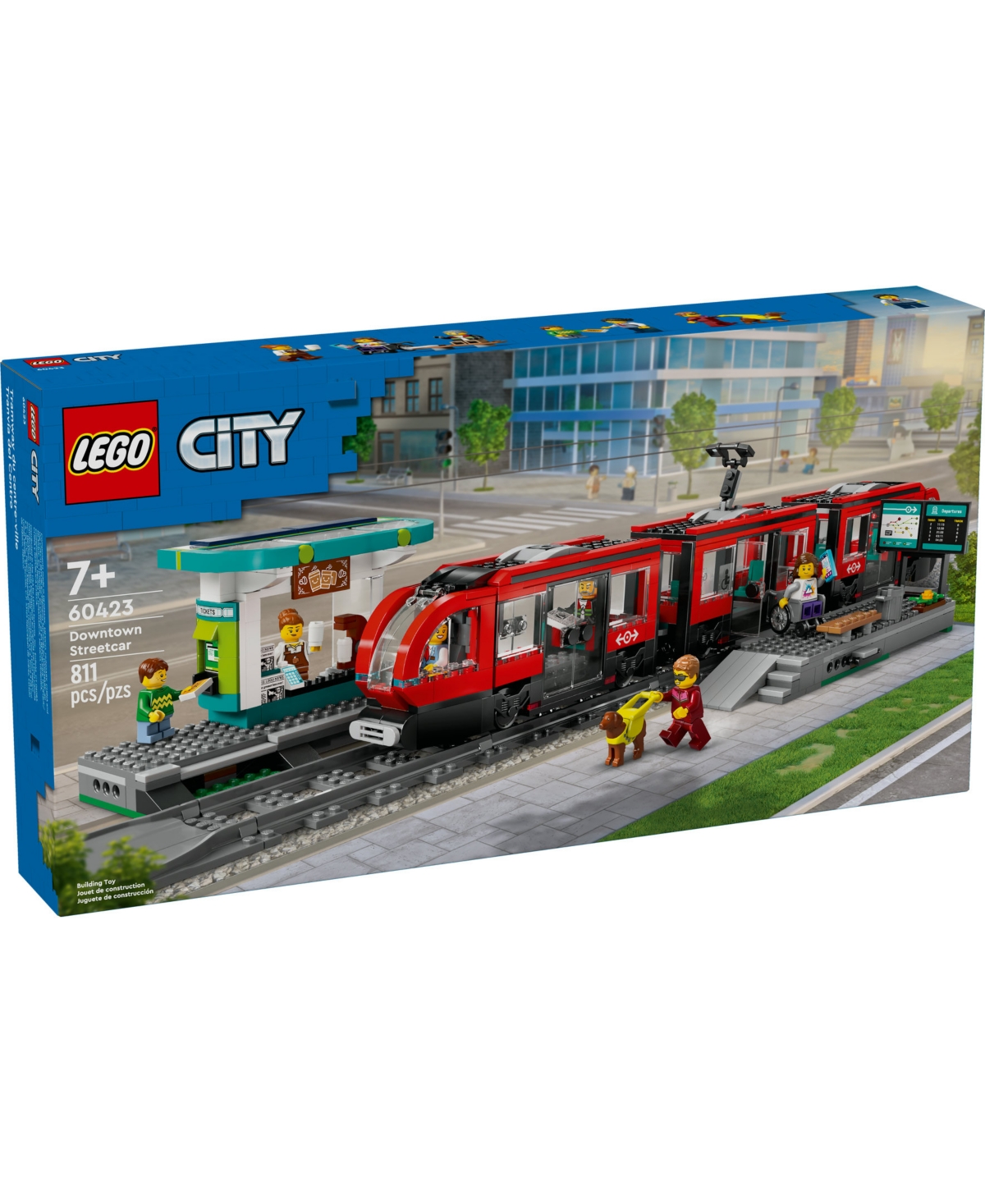 Shop Lego City Downtown Streetcar And Station Toy Set 60423 In Multi Color
