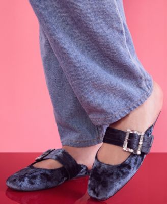 Women's Hope Square Toe Buckle Slide Flat Mules