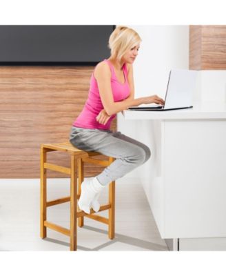 30-Inch Height Bar Chair with Saddle Shaped Seat and Sturdy Footrest