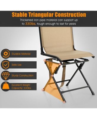 All-weather Outdoor Foldable 360-Degree Swivel Chair with Iron Frame