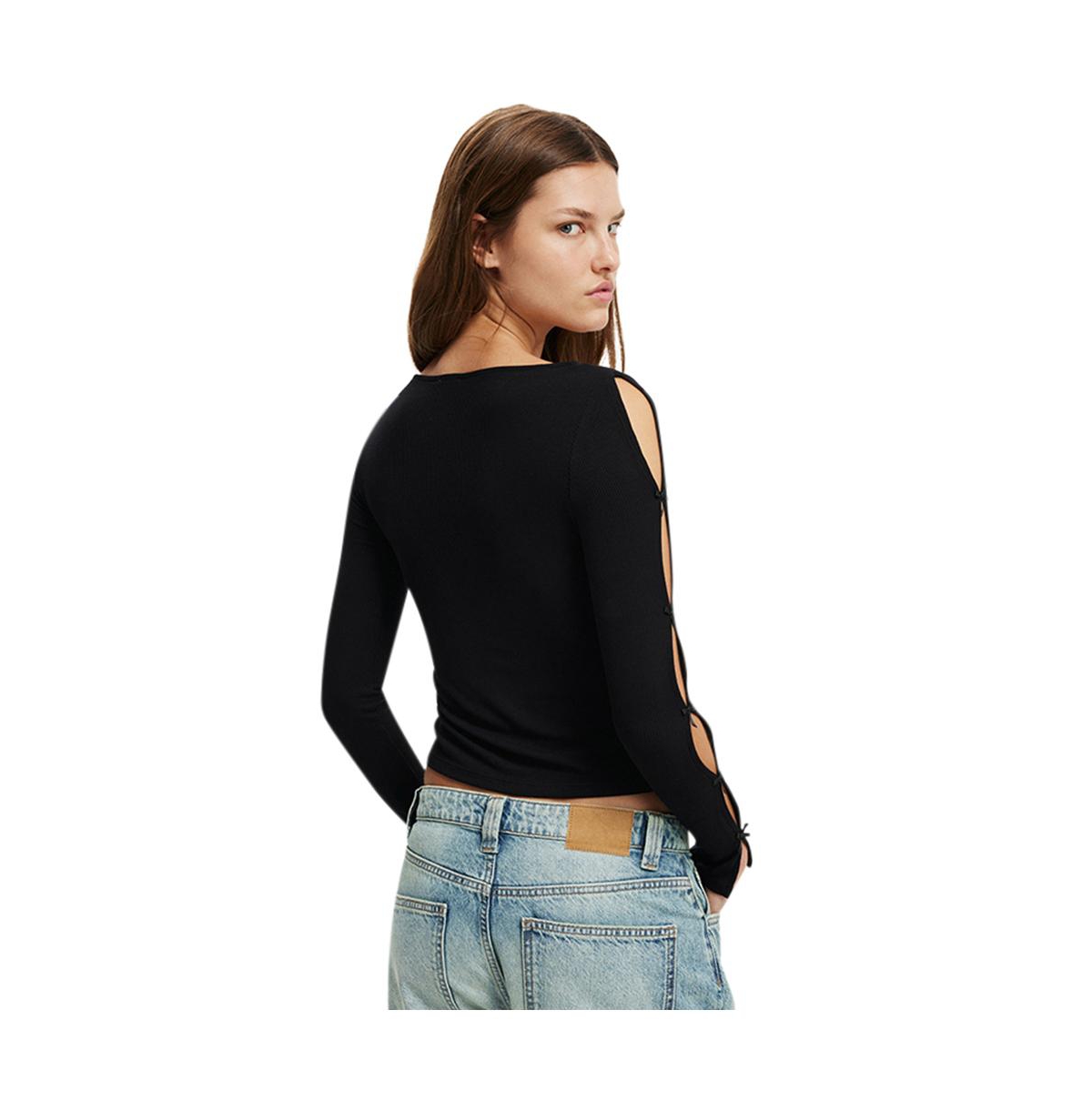Women's Cotton On Bow Detail Long Sleeve Top