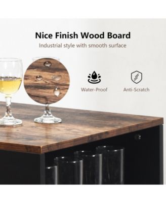 3 Pieces Bar Table Set with Storage