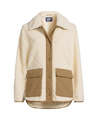 Plus Size Fleece High Pile Quilted Jacket