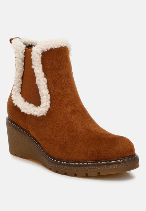 Женские ботинки London Rag Thunderhoof Faux Fur Lined Chelsea, цвет: Бежевый / Хаки