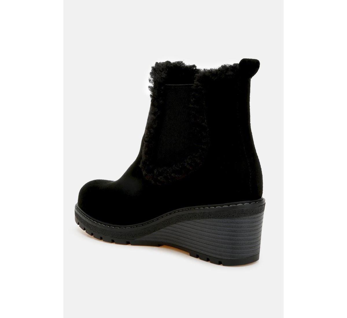 London Rag Thunderhoof Faux Fur Lined Chelsea Boots