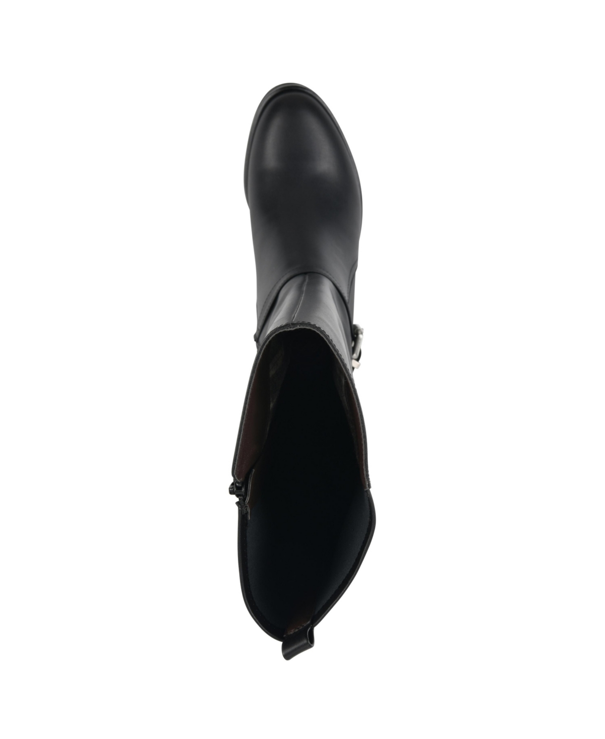 White Mountain Women's Custard Tall Shaft Riding Boots In Black Smooth