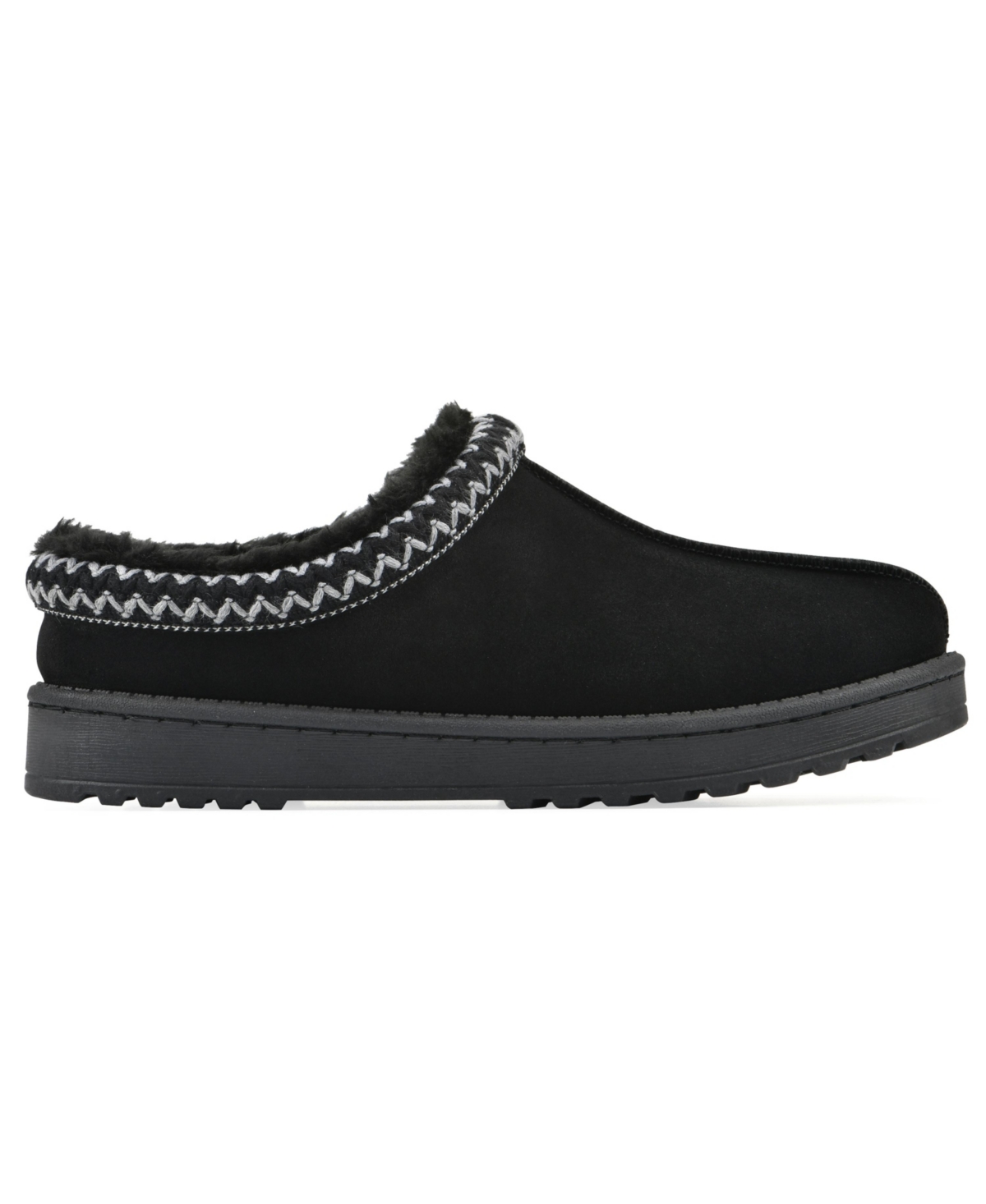 White Mountain Women's Iceberg Leather Clog Slippers In Black Suede