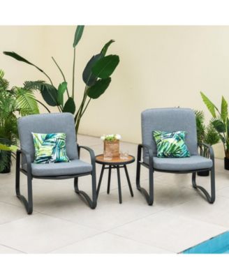 3 Pieces Patio Bistro Conversation Set with Waterproof DPC Tabletop