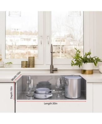 30 Inch Kitchen Sink for Single Bowl,Undermount Kitchen Sink Stainless Steel Sink 16 Gauge Kitchen Sinks with Accessories, Easy Drain