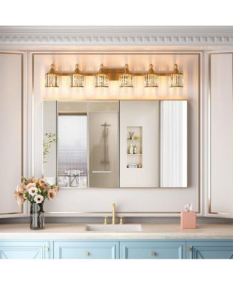 Bathroom Vanity Light 6 Light Modern Bathroom Vanity Light Fixtures Over Mirror Modern Crystal Vanity Lighting