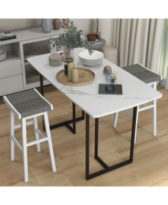 2 Pieces 31.5 Inch Upholstered Saddle Barstools with Padded Cushions