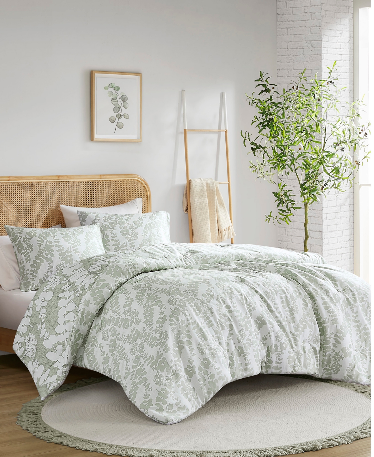 510 Design Aria Floral Print Reversible 3-pc. Comforter Set, King/california King In Light,pastel Brown