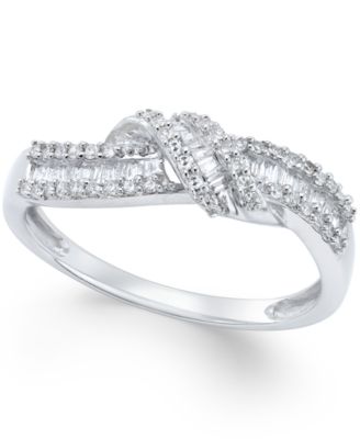 Macy's - Diamond Knot Ring (1/4 ct. t.w.) in Sterling Silver