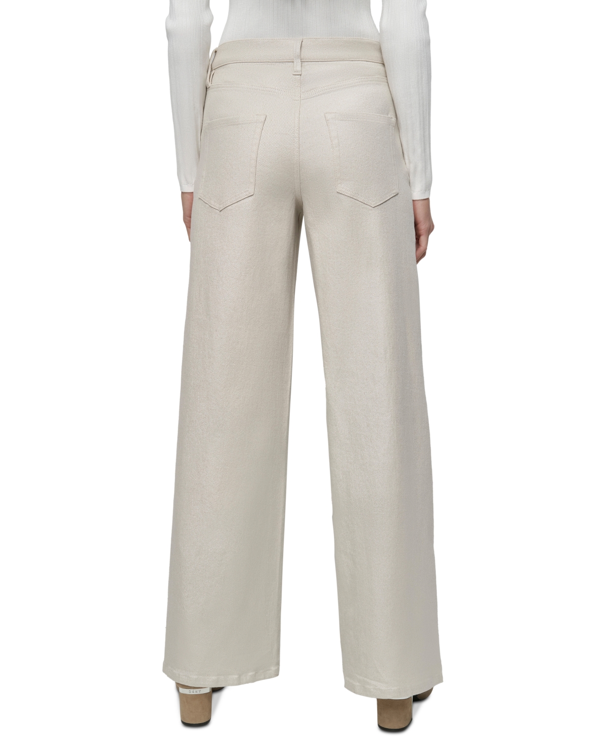 DKNY JEANS PETITE HIGH-RISE WIDE-LEG PANTS 