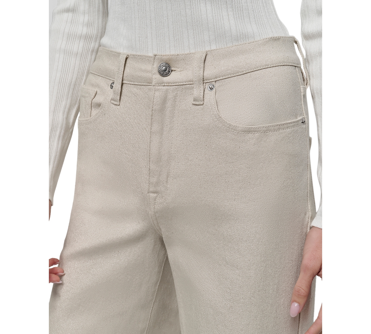 DKNY JEANS PETITE HIGH-RISE WIDE-LEG PANTS 