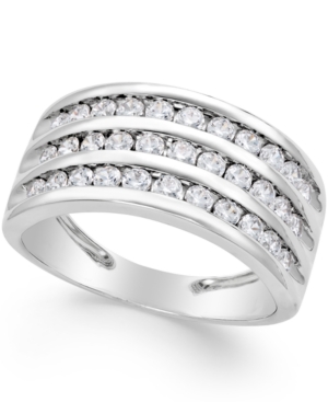 image of Three-Row Diamond Ring (1 ct. t.w.) in 14k White Gold