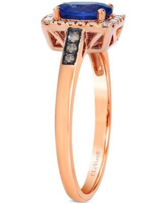 Tanzanite (5/8 ct. t.w.) & Diamond (1/5 ct. t.w.) Statement Ring in 14k Rose Gold